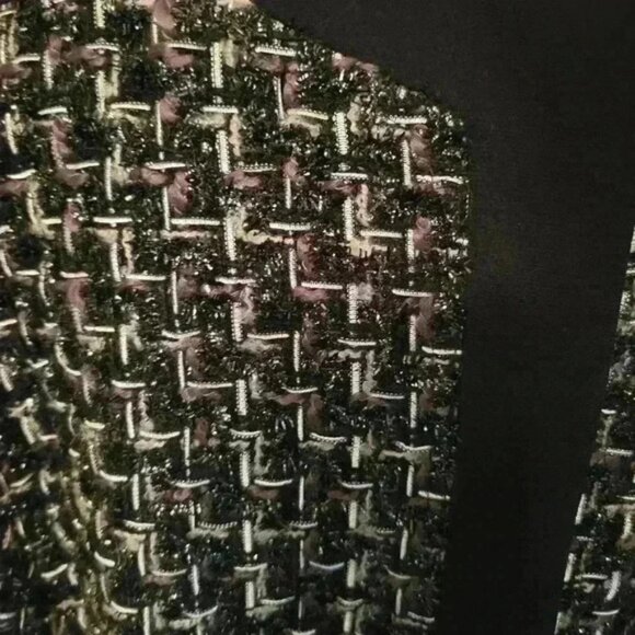 Peter Nygard Wool Blend Tweed Black & Silver Lined Blazer Jacket Coat Size 18 - Picture 2 of 8